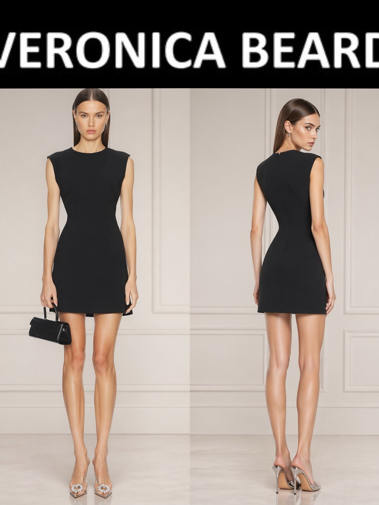 Veronica Beard Imara Dress Black Size 0 Mini Sleeveless Designer Current Season
